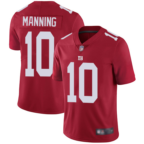 Men New York Giants 10 Eli Manning Red Limited Red Inverted Legend Football NFL Jersey